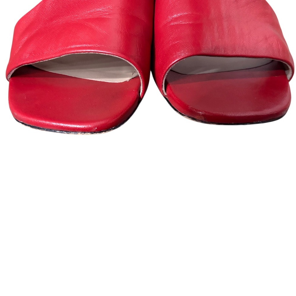 Donald J.Pliner Ella Red Leather Women's Slingback High Heels.Red Leather Shoes - Picture 14 of 16